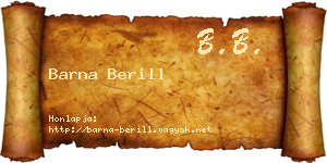Barna Berill névjegykártya