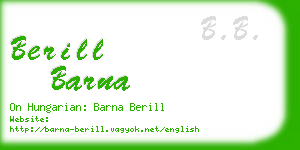 berill barna business card